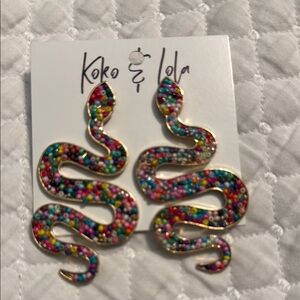 Koko & Lola Multicolor Snake Earrings